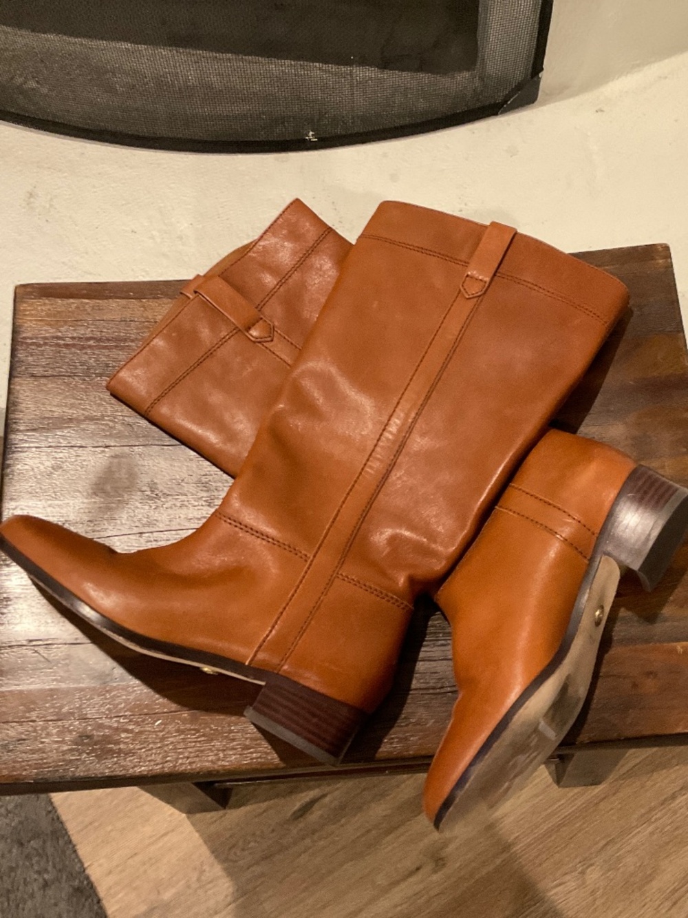 NWOT Veronica Beard Dwyer Knee Riding Boot Tan Size 6.5 Wide Calf - Picture 5 of 8